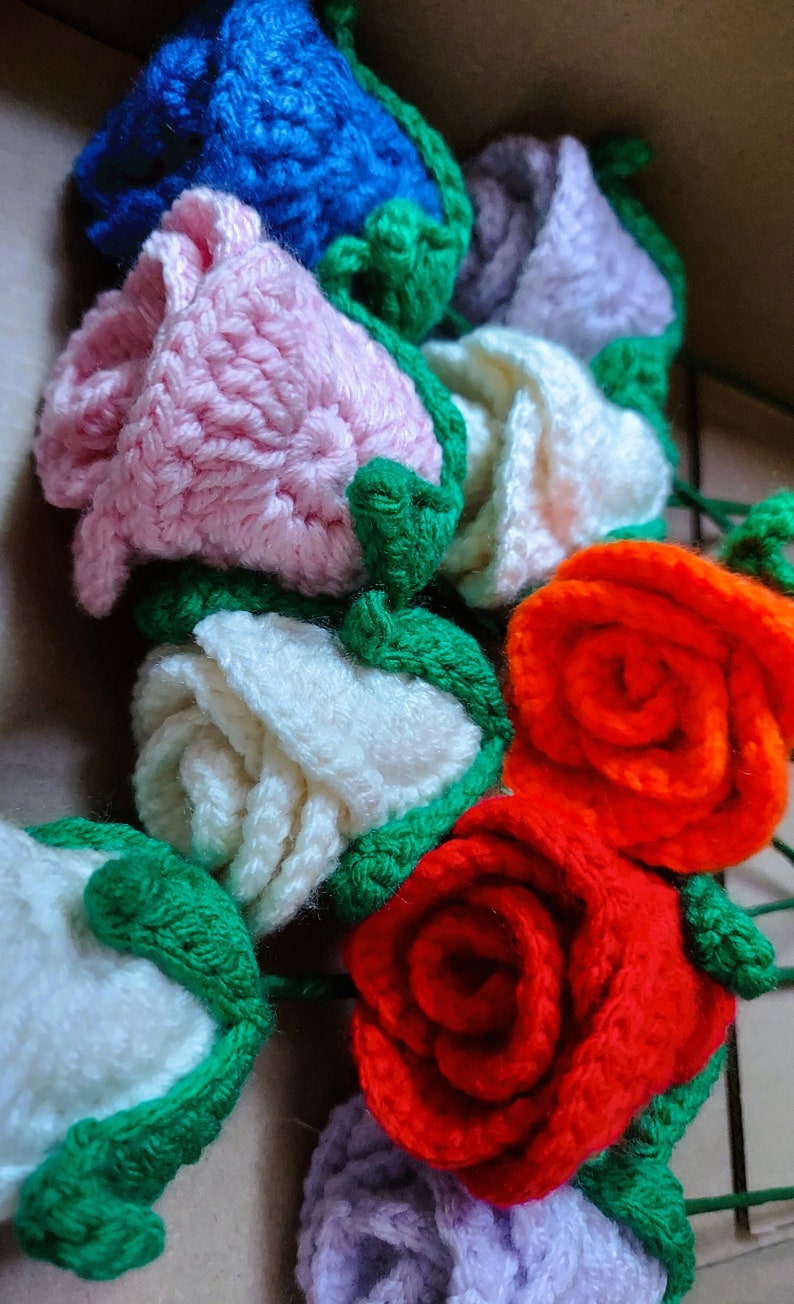 Crochet Roses Two Color Handmade - Crochet Roses - for Family, Friends, Significant Other ...