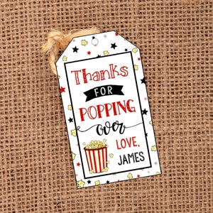 Editable Movie Tag, Movie Favor Tags, Movie Birthday Party, Template