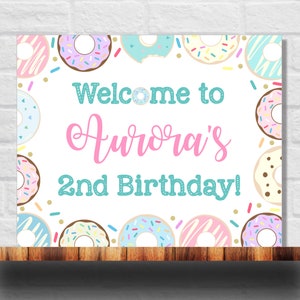 Editable Donut Welcome Sign, Donut Poster, Donut Birthday Banner, 8x10 & 16x20