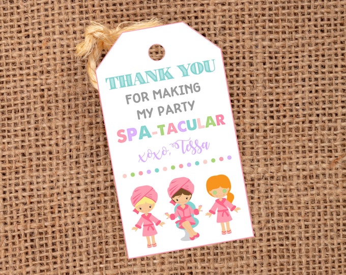 Printable Spa Favor Tag, Spa Party, Girls Spa Party, Spa Birthday, Spa ...