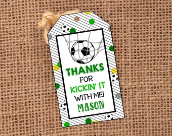 Editable Soccer Tag, Soccer Party Favor Tags, Soccer Birthday Party, Template