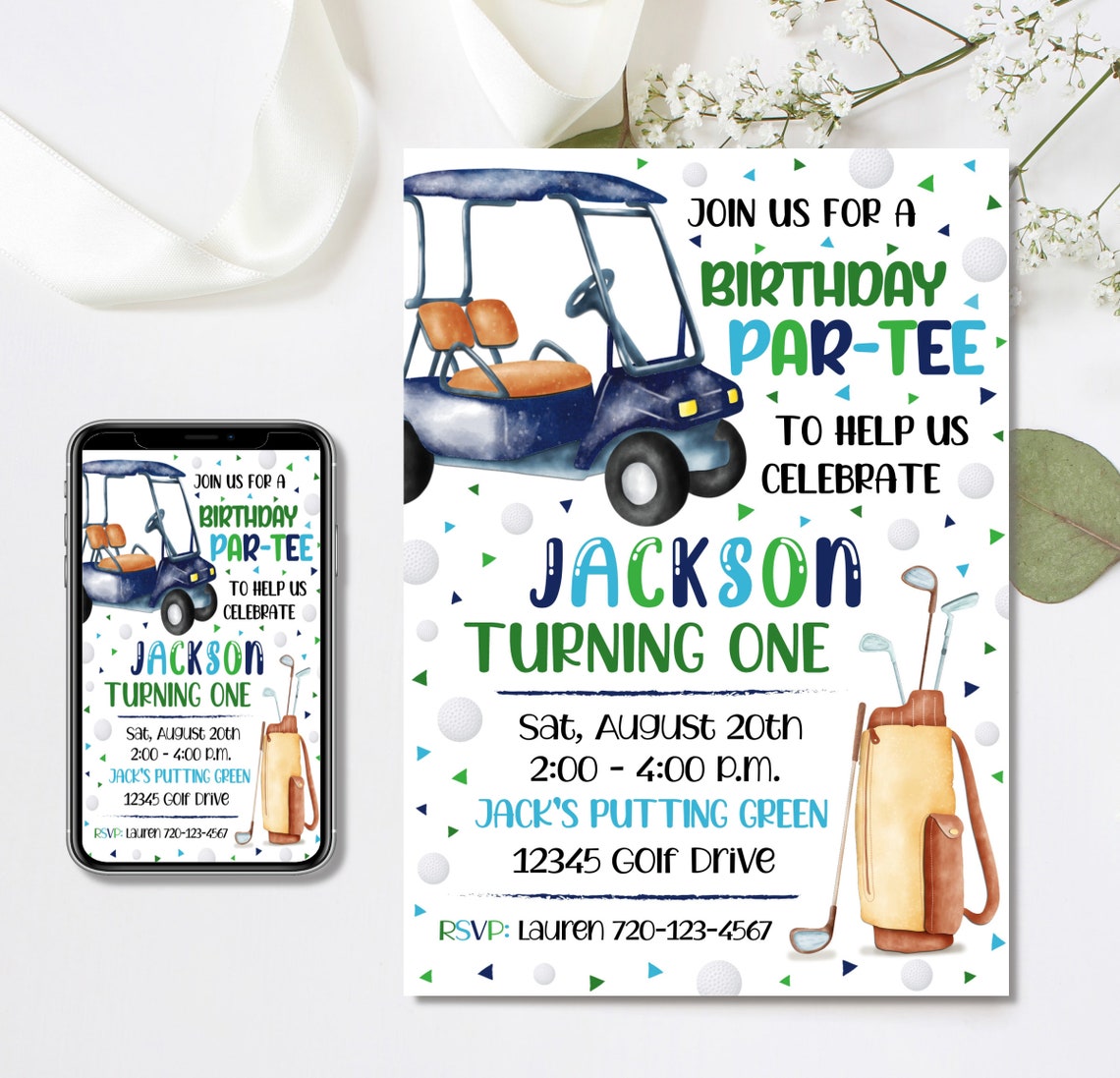 Editable Golf Invitation Golf Birthday Invitation Template Etsy