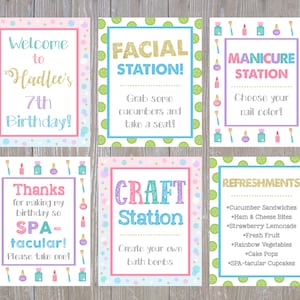 Editable Spa Signs, Spa Birthday Signs, Spa Posters, 8x10