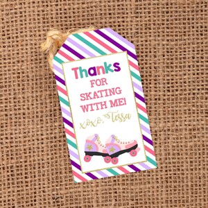 Editable Roller Skate Tag Roller Skating Favor Tags Roller - Etsy