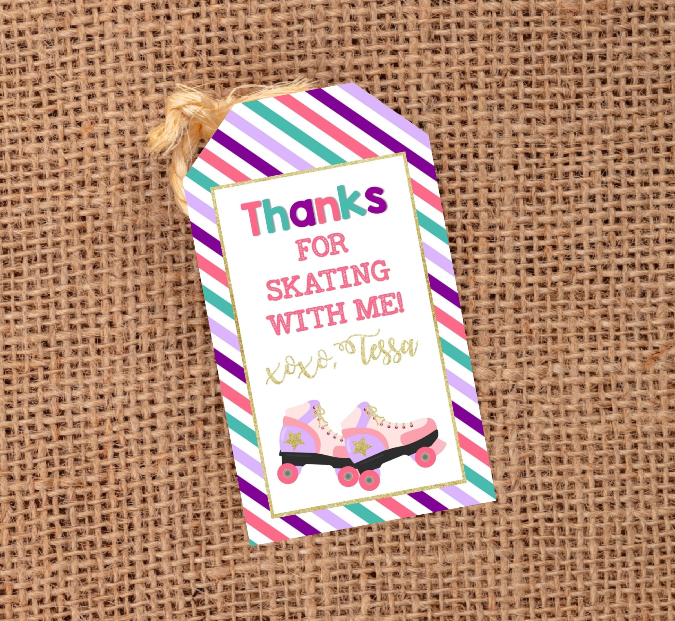 Editable Roller Skate Tag Roller Skating Favor Tags Roller | Etsy