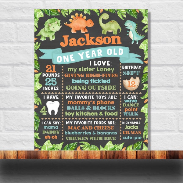 Dinosaur Chalkboard Etsy