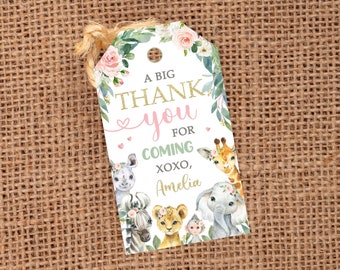 Editable Two Wild Party Favor Tag, Wild One Favor Tag, Young Wild and Three Favor Tag, Safari Birthday Favor Tag, Jungle Animals Favor Tag