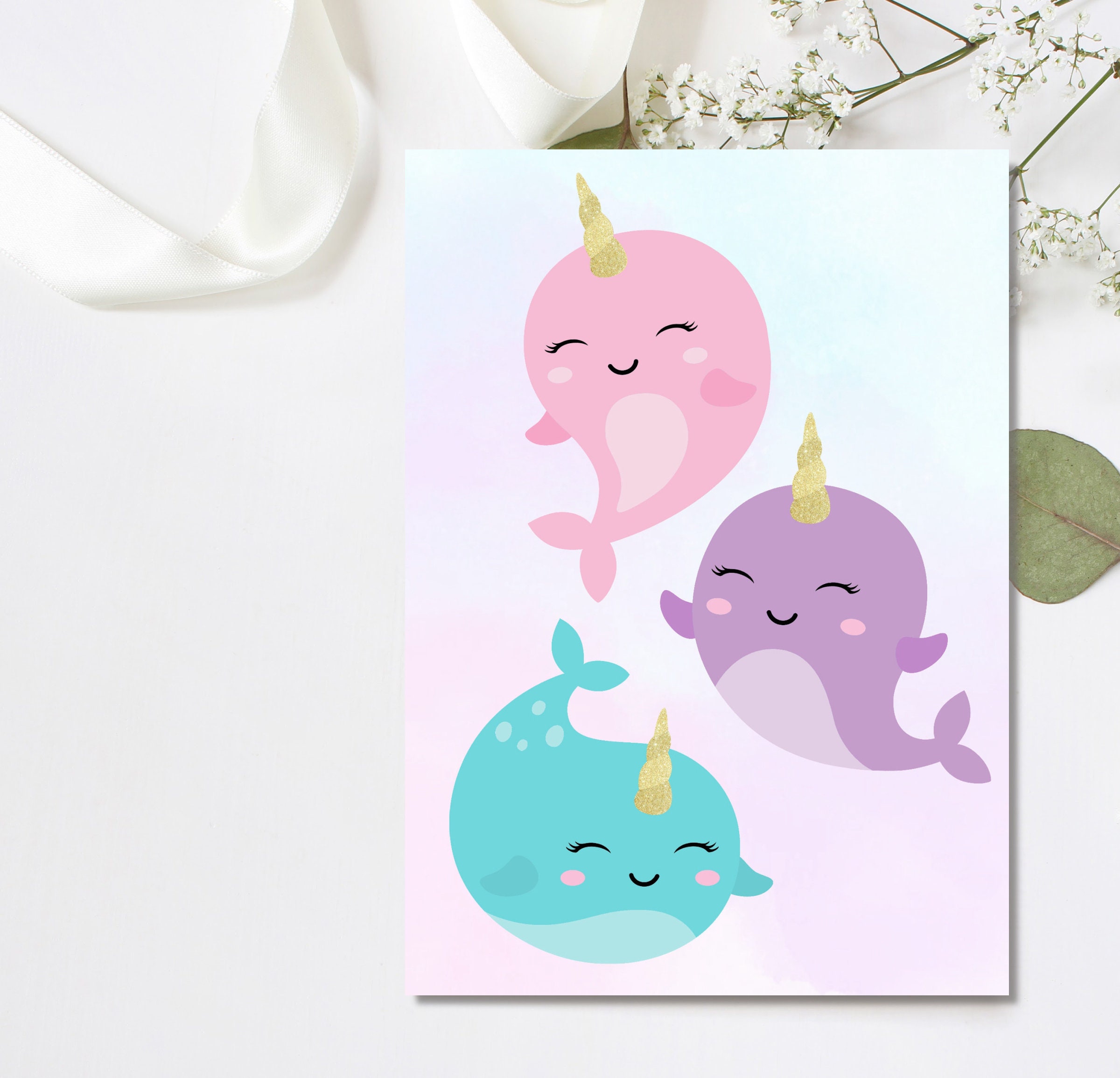 Editable Narwhal Invitation Narwhal Birthday Invitation | Etsy