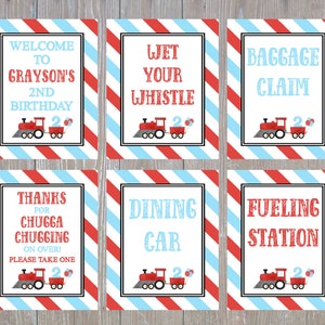 Editable Train Signs, Train Birthday Signs, Train Posters, 8x10