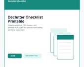 Declutter Checklist Printable, Home Organization Planner, 30 Day Declutter Challenge, Room Reset Workbook