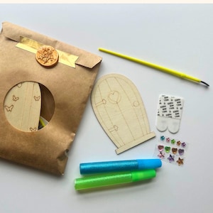 Fairy Door Craft Kit, Magical Stocking Stuffer, Fairy Party Favor, Paint Your Own Wooden Fairy Door