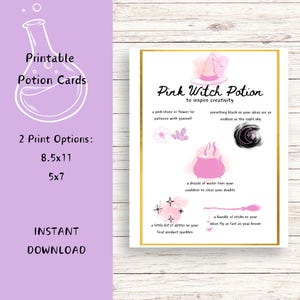 Mud Kitchen Recipe Cards, Potion Cards, Witch Potion, Mud Kitchen Potion Activity, Printable Kids Activity, Witch Dramatic Play, Wizard Play
