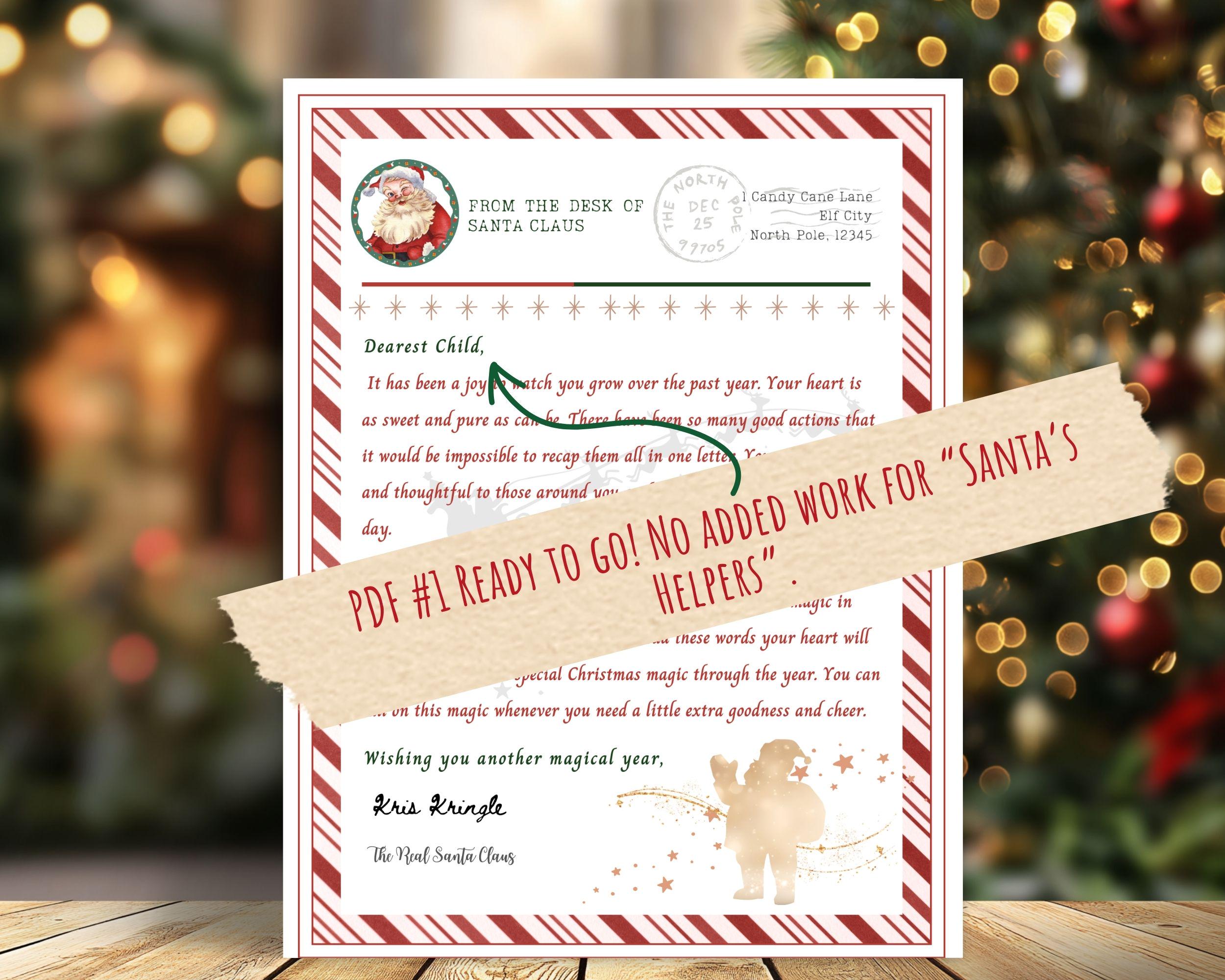 Printable Letter From Santa, Easy Santa Claus Letter, Last Minute Santa ...