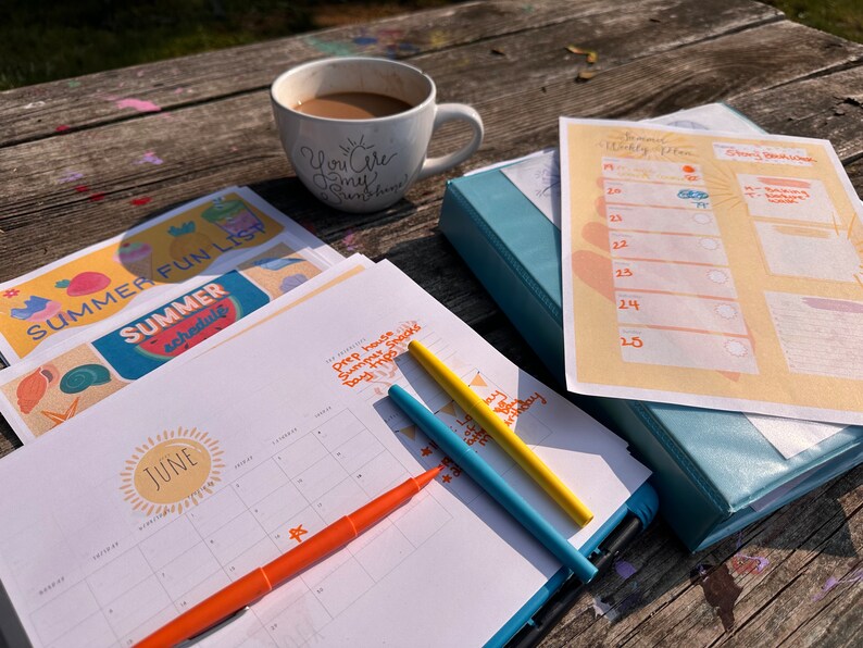 Summer Calendar Printable For Moms Etsy