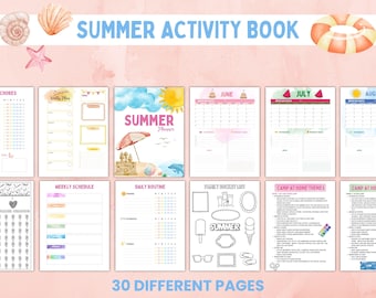 Summer Camp at Home Planner, Kids Activity Book (Digital Download)