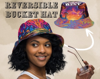 Sombrero de pescador reversible: accesorio psicodélico para festivales de EDM y rave
