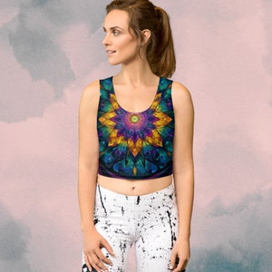 Camisa Trippy, Ropa Rave, Camisa Psicodélica, Ropa Rave, Top Caleidoscopio, Tabla de Tallas, Ropa Burning Man, Ropa Activa, Tops Rave Crop