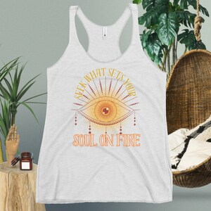 Ojo que todo lo ve, Camisa de meditación, Ropa activa, Tabla de tallas, Tanques de yoga, Camiseta sin mangas Boho, Iluminación, Camisa trippy, Intuición, Estilo bruja, T