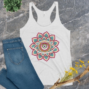 Ojo que todo lo ve, Mandala, Camisa de meditación, Moda alternativa, Camisa trippy, Tabla de tallas, Ropa activa, Tanques de yoga, Tanques de festivales de música