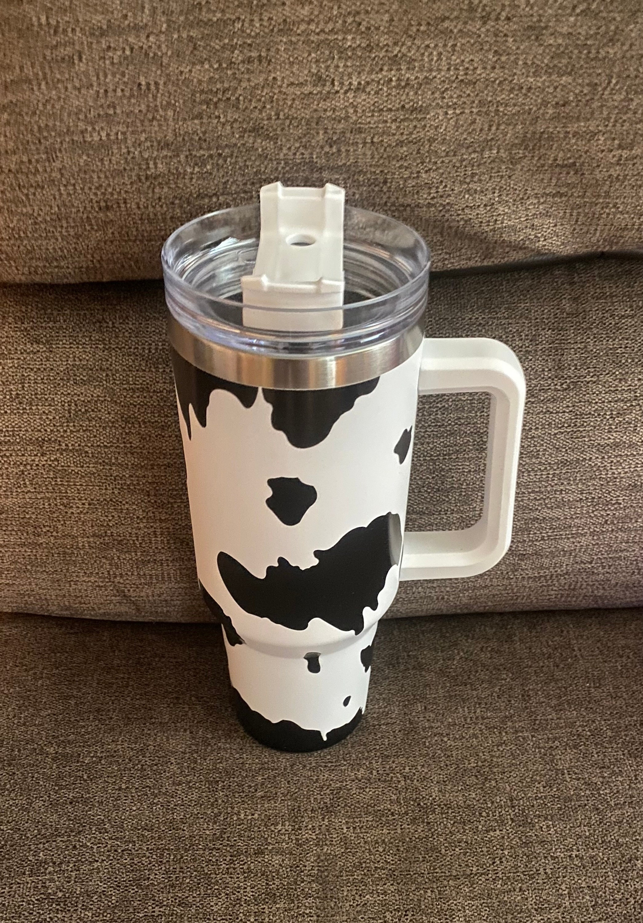 Cow Print Tumbler, 40 Oz Tumbler with Handle and Straw, Cute Cow Print Cup/Coffee  Mug/Travel Mug, Brown Cow Print Stuff/Decor, Fun Cow Gifts for Cow Lovers  Women, 40 Oz Stainless Steel Tumbler
