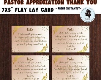 PASTOR APPRECIATION|Flat Lay Gift Card BUNDLE|Pastor Thank You Cards|Pastoral Appreciation Gift|Framable Pastor Appreciation|