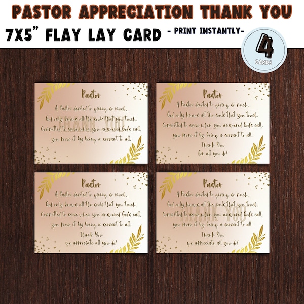 PASTOR APPRECIATION|Flat Lay Gift Card BUNDLE|Pastor Thank You Cards|Pastoral Appreciation Gift|Framable Pastor Appreciation|