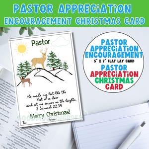 PASTOR APPRECIATION Encouragement Flat Lay CHRISTMAS Gift Card | Cartões de agradecimento ao pastor | Cartões de agradecimento ao pastor e incentivo às escrituras