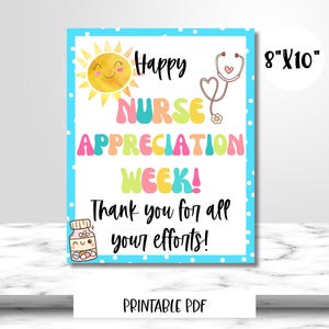 NURSE APPRECIATION WEEK Sign|Hospital Staff, Employee Appreciation|Thank You Sign |Staff Appreciation|Volunteer Appreciation|Staff Thank You