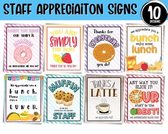 Teacher Appreciation Snack Signs Bundle: Staff Thank You (Digital Download)