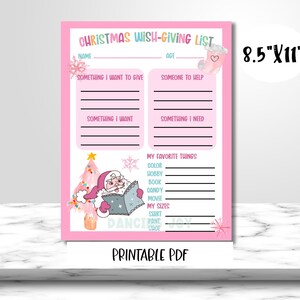 WEIHNACHTEN Kinder Wunschliste|Druckbarer Urlaub Familien Geschenkführer|Alles was ich mir für Weihnachten wünsche|Kinder geben Wollen Hilfe Bedürfnisse Liste|Kinder geben