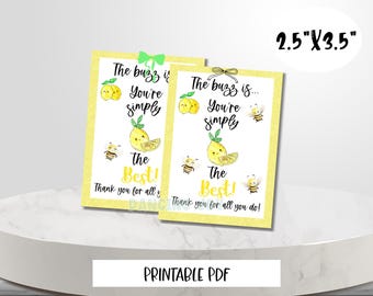 Lemon Teacher Appreciation Gift Tag: Printable Thank You (PDF)