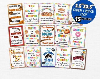 Staff Appreciation Gift Tags: Snack & Treat Bundle (Digital Download)