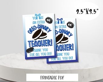 Cookie Thank You Gift Tag: Teacher, Nurse, Staff Appreciation (Digital Download)