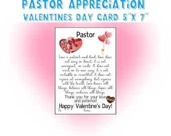 Pastor Valentine&#39;s Day Appreciation Card (Digital Download)