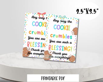 Cookie Appreciation Gift Tag: Teacher, Nurse, Staff (Digital Download)