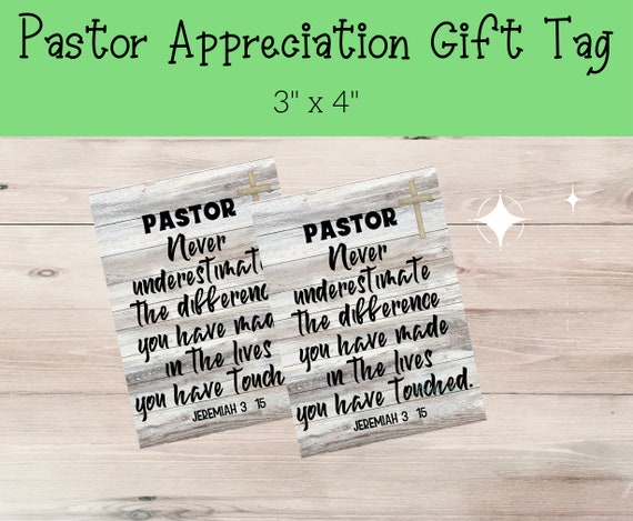 Pastor Appreciation Jeremiah 3 15 T Tag 3x4 Etsy