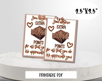 Brownie Points Thank You Gift Tag: Teacher, Staff Appreciation (Digital Download)