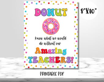 Donut-Schild für die Wertschätzung des Lehrers: Lehrer-Dankeschön-Druck (PDF)