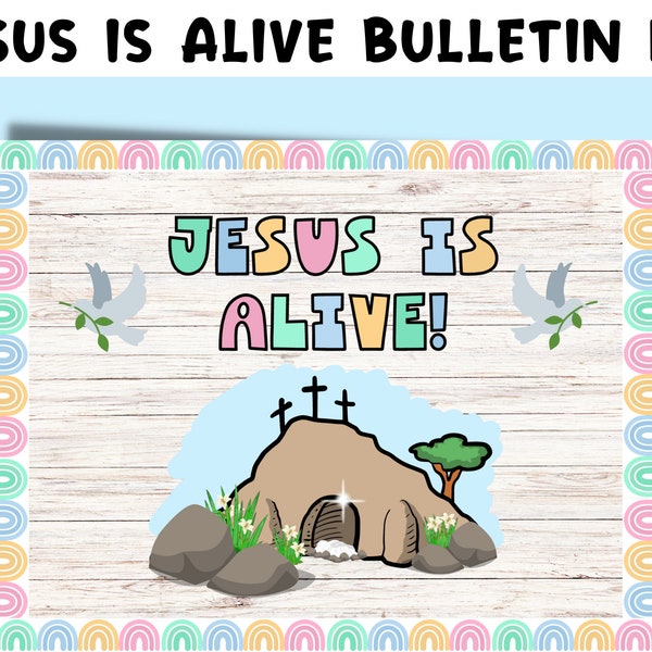 EASTER BULLETIN Board Kit|CHRISTIAN School Bulletin Board Kit|Classroom Bulletin Board|Sunday School Bulletin Board|Faith Bulletin Board Kit