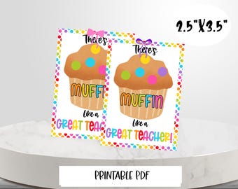 Muffin Appreciation Gift Tag: Teacher, Nurse, Staff Thank You (Digital Download)