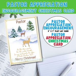 PASTOR APPRECIATION Encouragement Flat Lay CHRISTMAS Gift Card | Cartões de agradecimento ao pastor | Cartões de agradecimento ao pastor e incentivo às escrituras