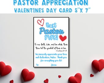 Pastor Appreciation Valentine&#39;s Day Card (Digital Download)