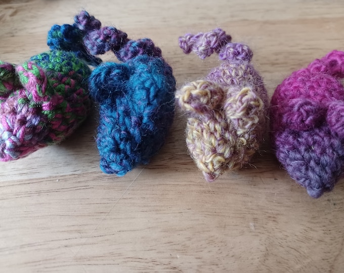 Handmade Crochet Catnip Mouse Toy Set of 4 - Kitten gift