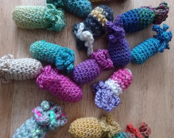 Set of Homemade catnip toys, Set of 4 Catnip Crocheted Cat Toys, catnip torpedoes, yarn cat toys, handmade cat toys, toys for active cats