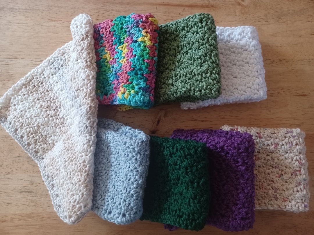 Homemade Cotton Dishcloth, Light Elegant Textured, Farmhouse Washcloths