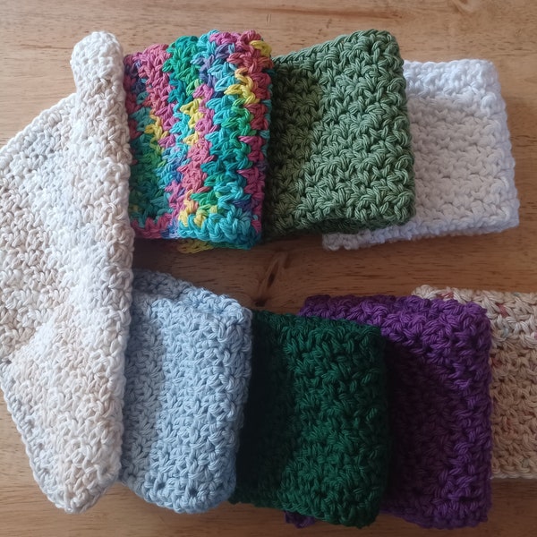 Homemade cotton dishcloth, light elegant textured, farmhouse washcloths, handmade washcloth