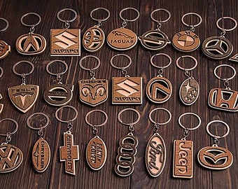 Laser Cut Wood Car Keychains Vector | CNC File, Laser Cutting File | Dxf, Svg, Pdf, Jpg, Cdr, Eps Vector