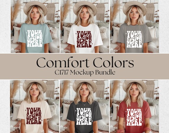 Comfort Colors C1717 Shirt Mockup Bundle | CC Group Oversized Tshirt | Model Mockup Bundle | 1717 Mock Ups | Comfort Color Shirt Boho Bundle