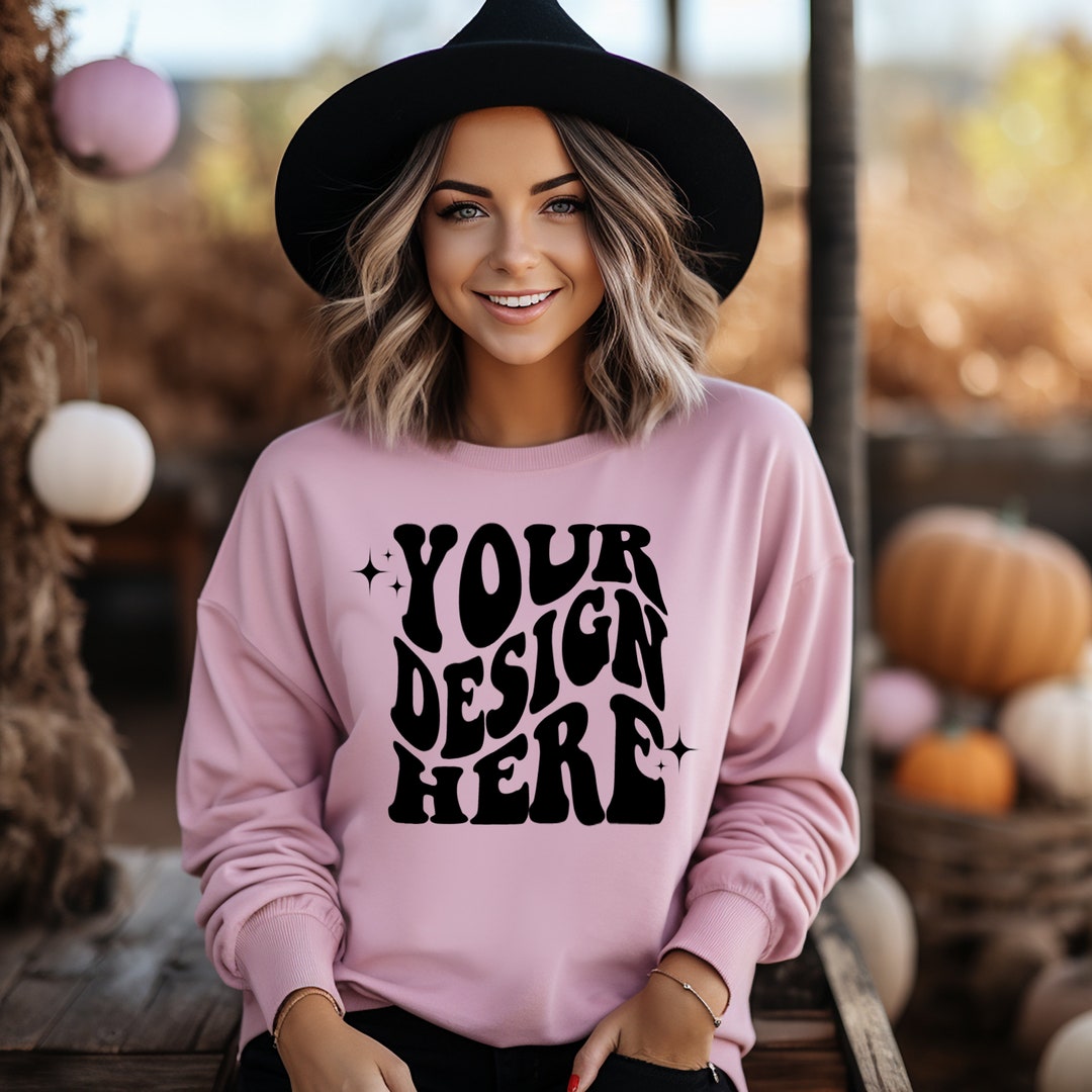 Gildan Light Pink 18000 Mockup Gildan Sweater Mock up Sweatshirt Model ...