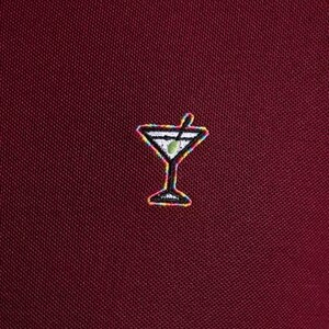 ROBERT GRAHAM Velvet Maroon Polo Embroidered Cocktail Size M Brand New w/ Tags image 4